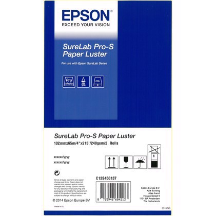Epson SureLab Pro-S Papier Lustré BP 3,5" x 65 mètres 4 rouleaux